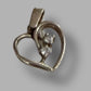 Ladies 9ct Yellow Gold Clear Stone Heart Pendant