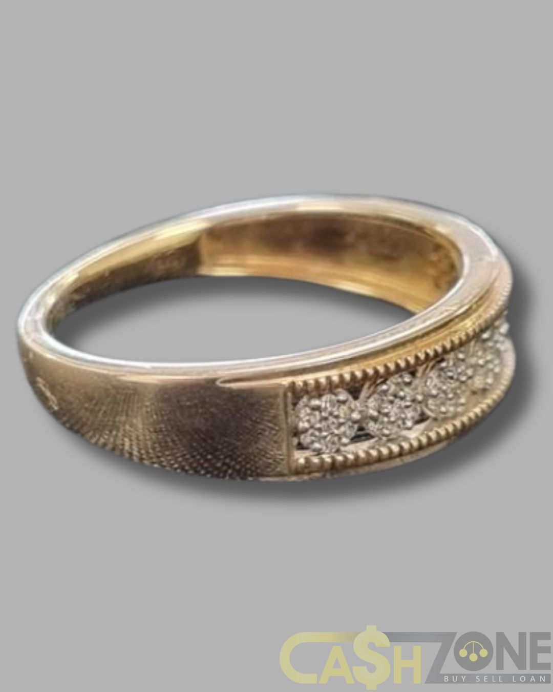 Ladies 9ct Yellow Gold Clear Stone Ring