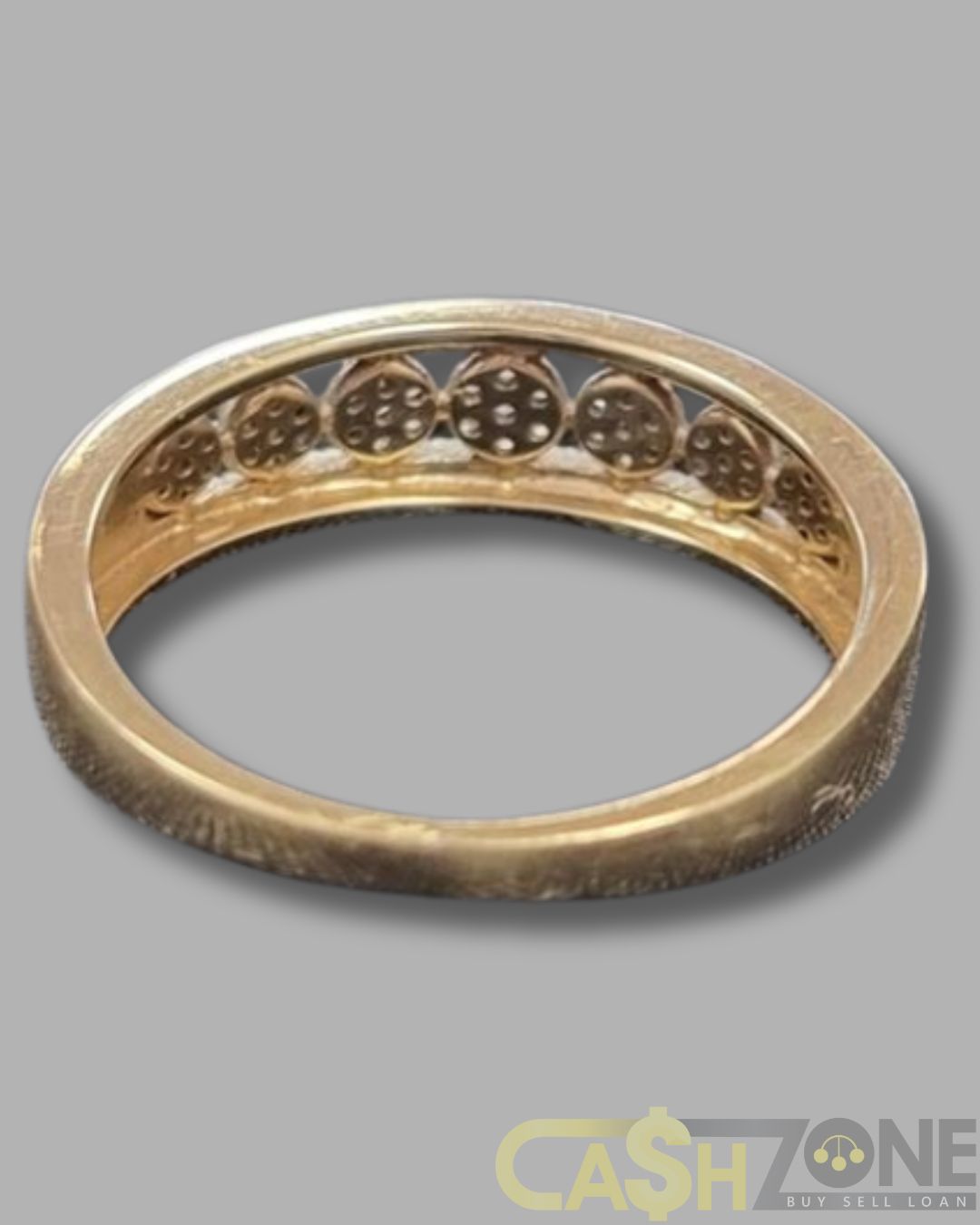 Ladies 9ct Yellow Gold Clear Stone Ring