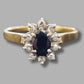 Ladies 18ct Yellow Gold Dark Blue Stone Ring
