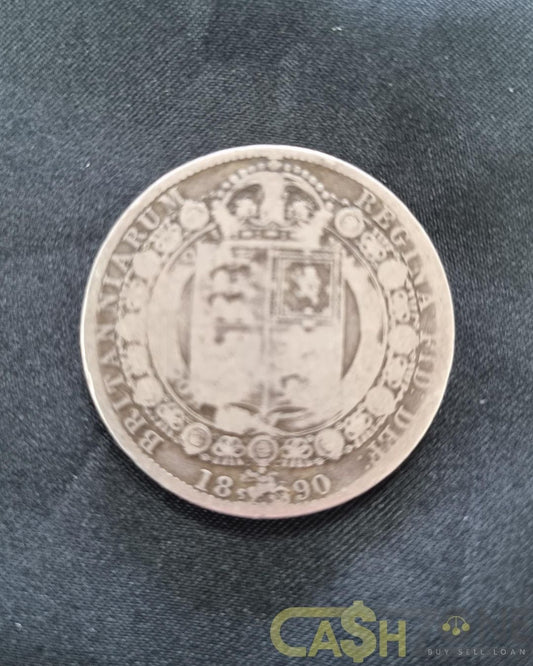1890 Great Britain Queen Victoria Silver Half Crown Coin
