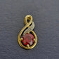 Ladies 9ct Yellow Gold Red Stone Tear Drop Pendant