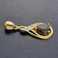 Ladies 9ct Yellow Gold Dark Blue Stone Tear Drop Pendant