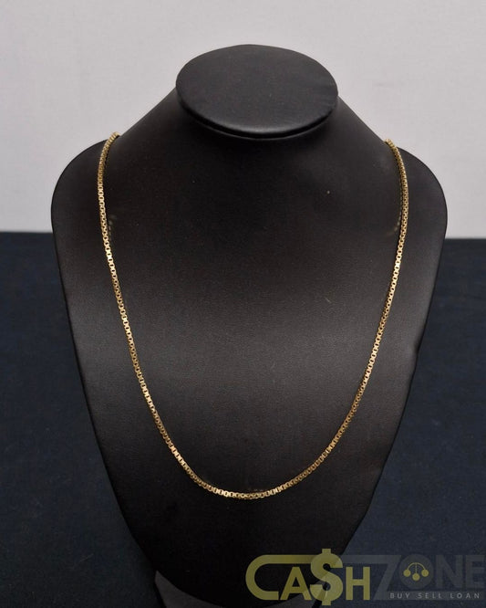 Ladies 14ct Yellow Gold Box Chain 60cm Necklace