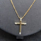 Unisex 9ct Yellow Gold Figaro Chain W/Cross 9ct Pendant