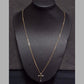 Unisex 9ct Yellow Gold Figaro Chain W/Cross 9ct Pendant