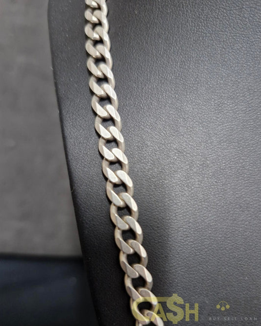 Mens 925 Silver Curb Link 57cm Chain