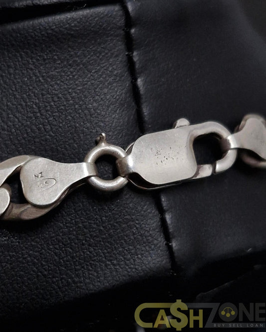 Mens 925 Silver Curb Link 51cm Chain
