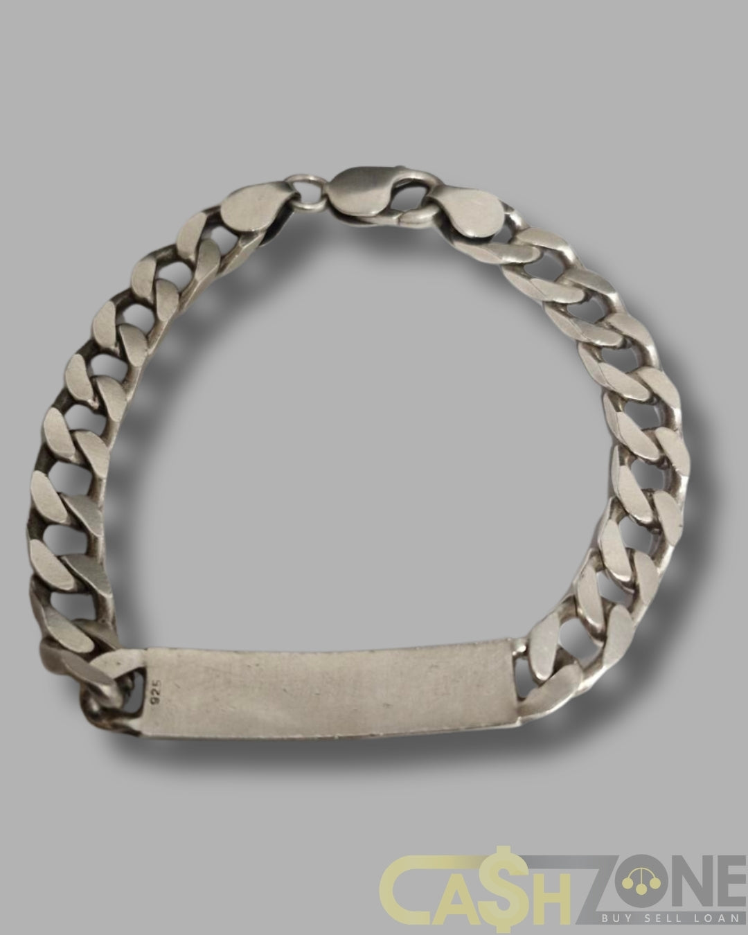 Mens Silver Curb I.D Bracelet