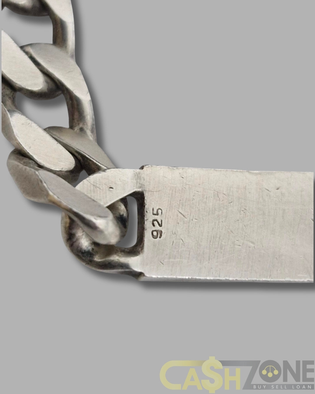 Mens Silver Curb I.D Bracelet