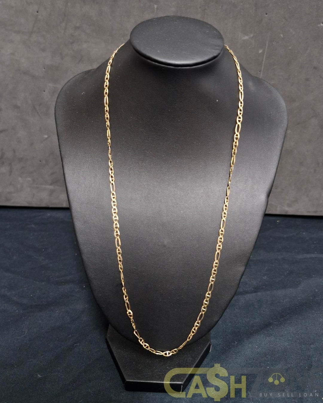 Mens 9ct Yellow Gold Figaro Anchor Chain 50cm