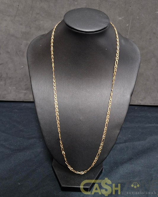 Mens 9ct Yellow Gold Figaro Anchor Chain 50cm