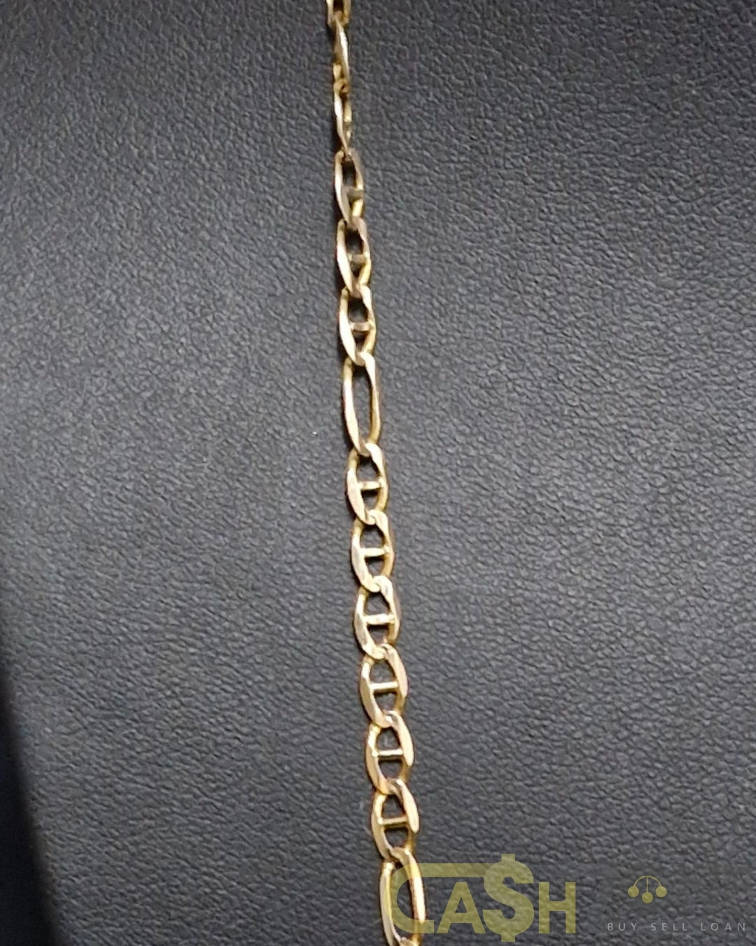 Mens 9ct Yellow Gold Figaro Anchor 50cm Chain