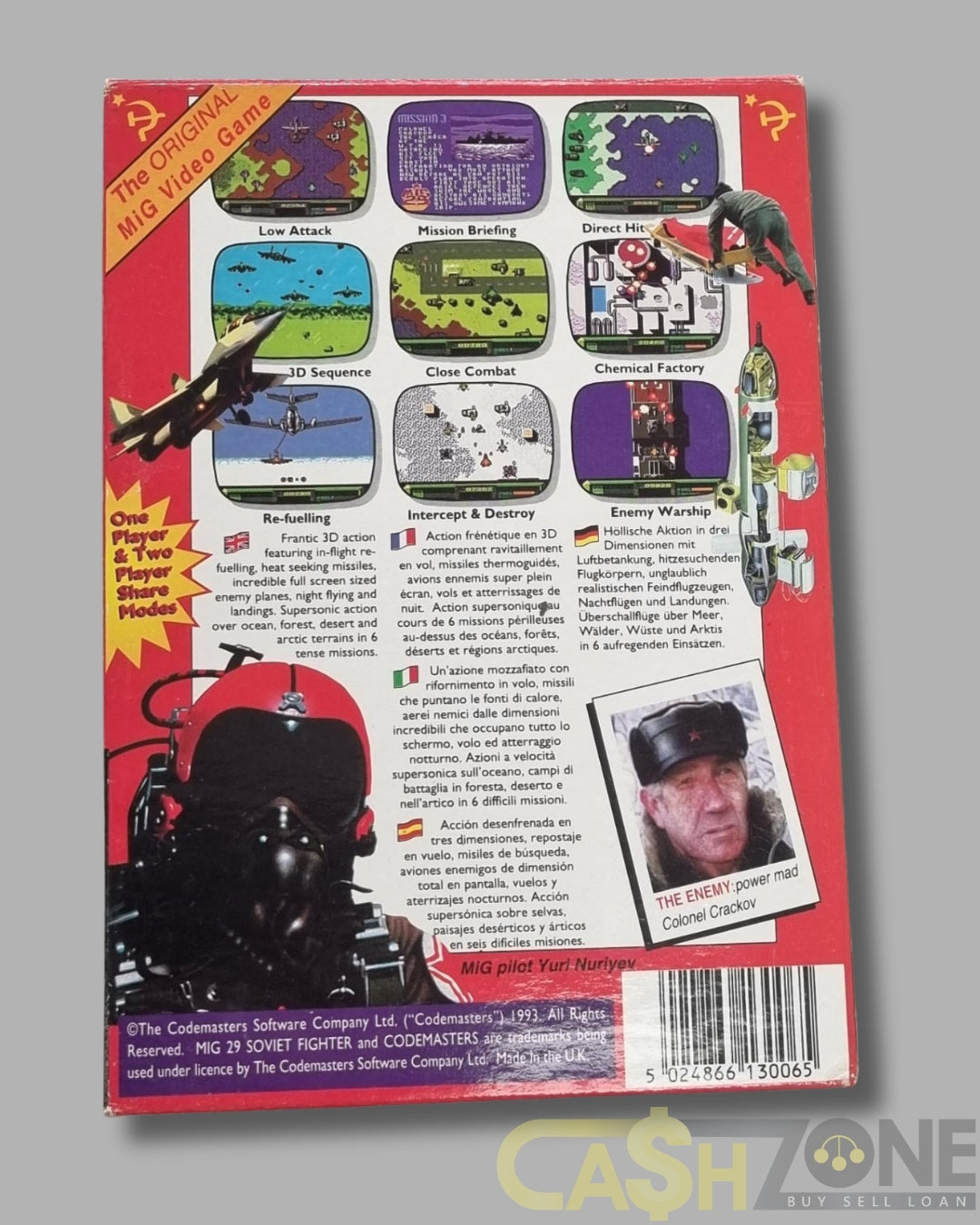 Codemasters MiG-29 Soviet Fighter NES Game PAL