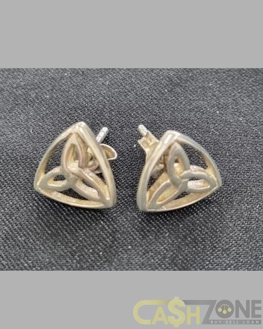 Ladies Silver Trinity Knot Earrings