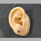 Ladies Silver And Red Stone Stud Earrings