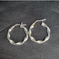 Ladies Silver Twisted Hoop Earrings