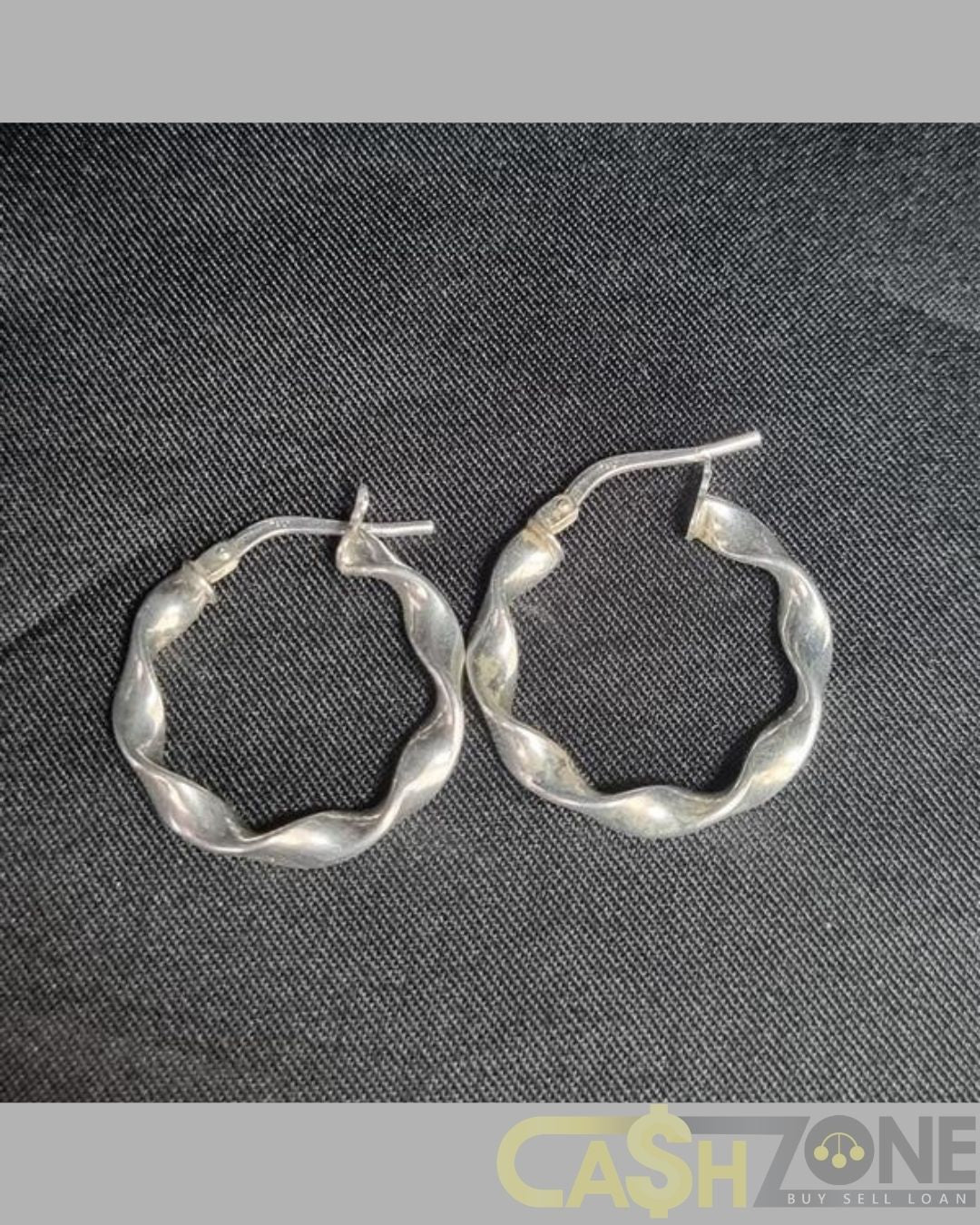 Ladies Silver Twisted Hoop Earrings