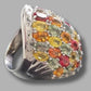 Ladies 14ct White Gold Colour Treated Sapphire Ring