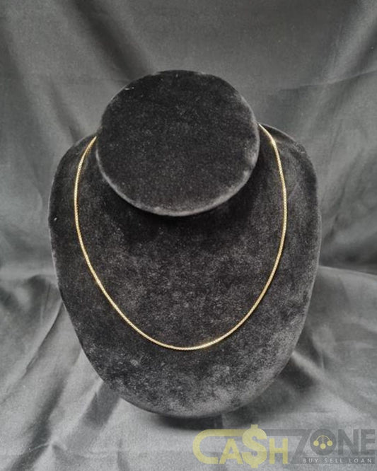 Ladies 18ct Yellow Gold Box Link 44cm Necklace