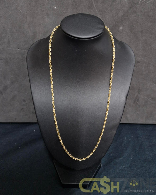 Ladies 9ct Yellow Gold 45cm Singapore Twist Chain