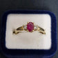 Ladies 14ct Yellow Gold Red Stone Ring