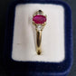 Ladies 14ct Yellow Gold Red Stone Ring