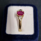 Ladies 14ct Yellow Gold Red Stone Ring