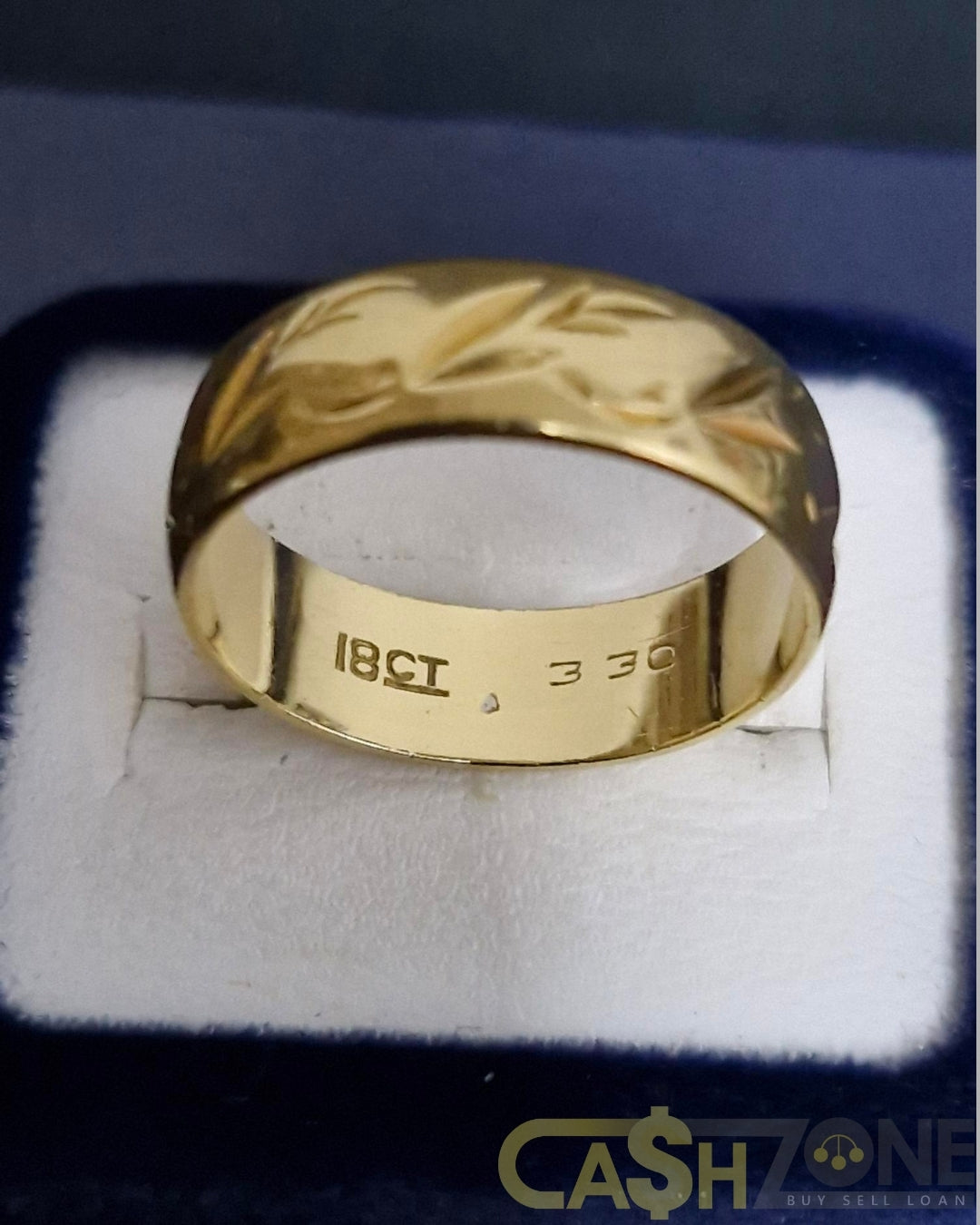Ladies 18ct Yellow Gold Patterned Ring