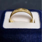 Ladies 18ct Yellow Gold Star Patterned Ring W/Clear Stones