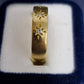 Ladies 18ct Yellow Gold Star Patterned Ring W/Clear Stones