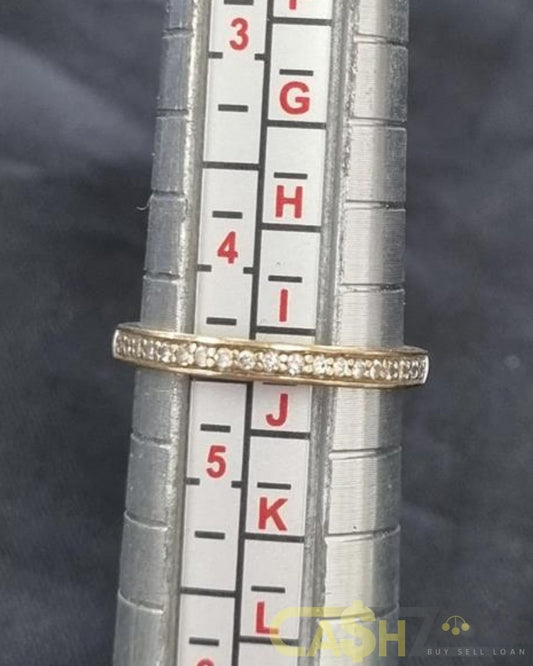 Ladies 9ct Yellow Gold Clear Stone Ring