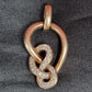 Ladies 10ct Yellow Gold Clear Stone Knot Pendant
