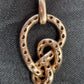 Ladies 10ct Yellow Gold Clear Stone Knot Pendant