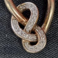 Ladies 10ct Yellow Gold Clear Stone Knot Pendant