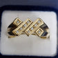 Ladies 9ct Yellow Gold Ring W/Clear Stones