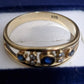Ladies 9ct Yellow Gold Blue Stone Ring