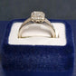 Ladies 18ct White Gold Clear Stone Ring