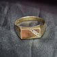 Men's 9ct Yellow Gold Clear Stone Ring