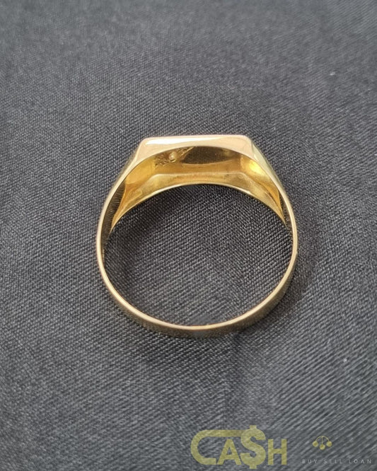 Men's 9ct Yellow Gold Clear Stone Ring