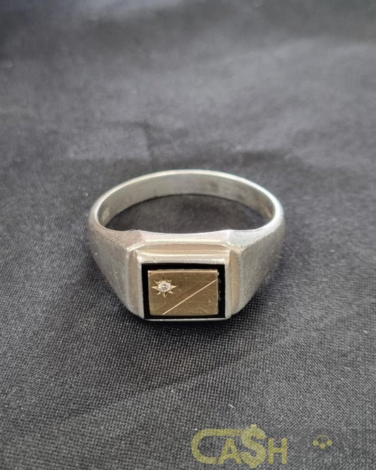Men's Silver & Yellow Gold Ring