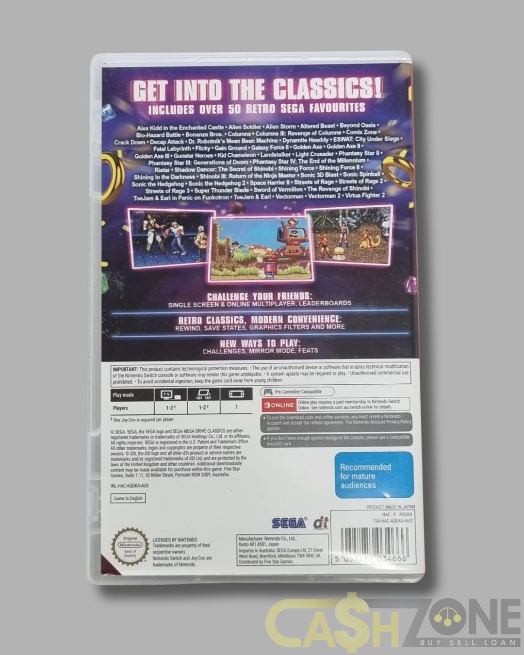 Sega Mega Drive Classics Nintendo Switch Game