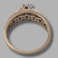 Ladies 14ct Yellow Gold Clear Stone Ring