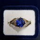 Ladies 9ct Yellow Gold Blue Stone Ring