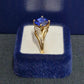 Ladies 9ct Yellow Gold Blue Stone Ring