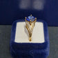 Ladies 9ct Yellow Gold Blue Stone Ring