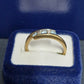 Ladies 9ct Yellow Gold Blue Stone Bypass Ring