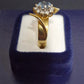 Ladies 18ct Yellow Gold Blue Stone Flower Design Ring