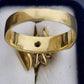 Ladies 18ct Yellow Gold Blue Stone Flower Design Ring