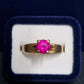 Ladies 9ct Yellow Gold Pink Stone Ring